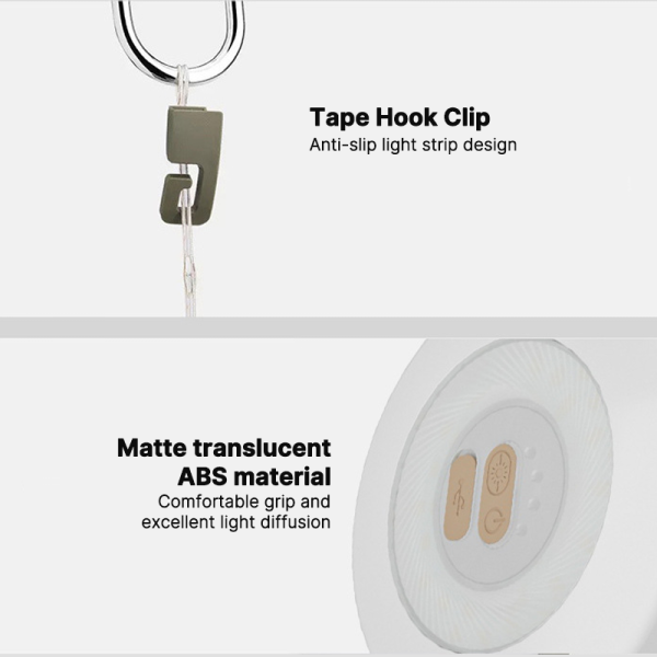 retractable waterproof camping string light strip for tents, trees, or patios