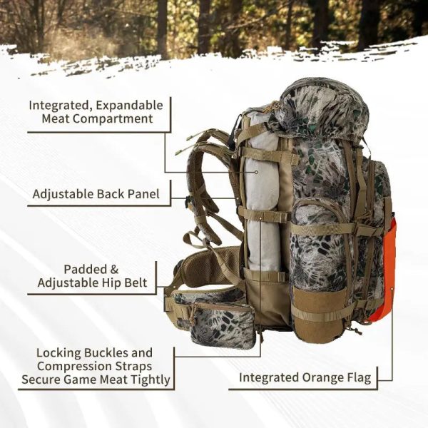 waterproof tactical hunting backpack molle system camo rucksack for survival, hiking & outdoor adventure