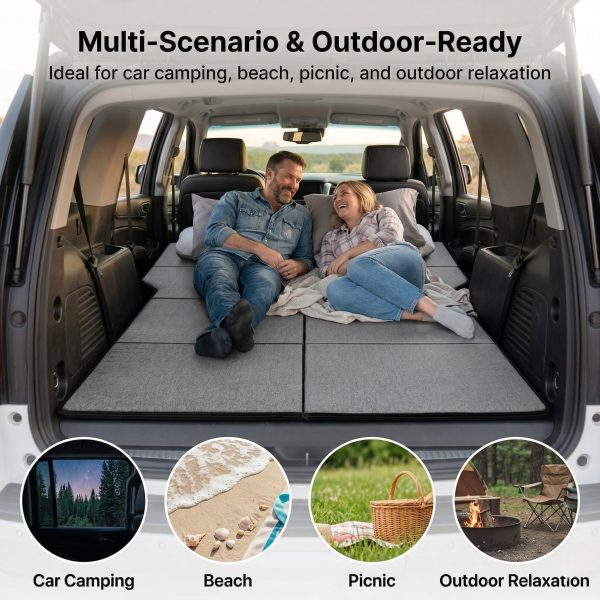 foldable adjustable non inflatable car mattress portable space saving travel bed for suv & car foldable adjustable non inflatable car mattress portable space saving travel bed for suv & car