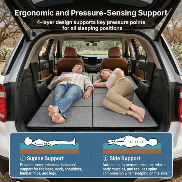 foldable adjustable non inflatable car mattress portable space saving travel bed for suv & car foldable adjustable non inflatable car mattress portable space saving travel bed for suv & car