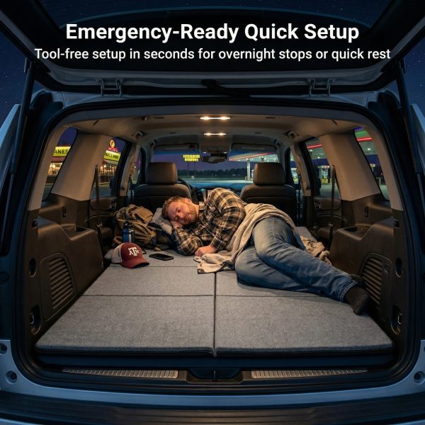 foldable adjustable non inflatable car mattress portable space saving travel bed for suv & car foldable adjustable non inflatable car mattress portable space saving travel bed for suv & car