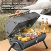portable table top charcoal grill 3 5 people dual zone roasting for camping & picnics