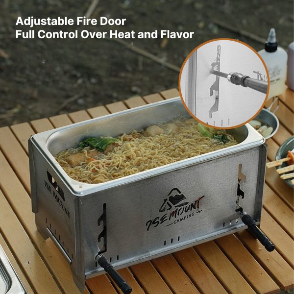 multi function charcoal camp stove dual zone cooking, 3 level heat multi function charcoal camp stove dual zone cooking, 3 level heat