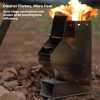 stainless steel portable collapsible camping rocket wood stove wood burning