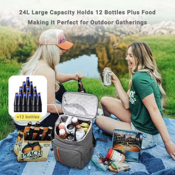 30 can insulated leakproof cooler backpack lightweight thermal bag with multi pockets