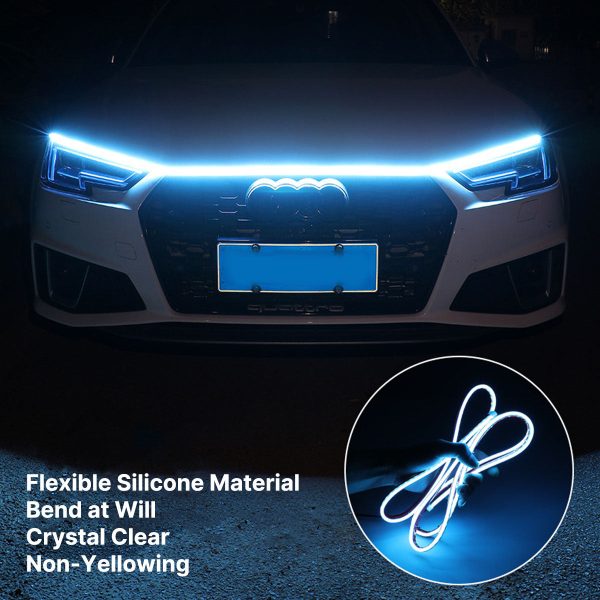 rgb multi color car hood led light strip