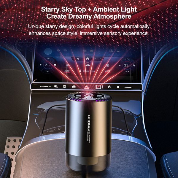 ai smart car aroma diffuser dual nano atomizer with starry sky projection & auto scent control
