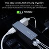 multi port car power inverter 2 ac outlets & 4 usb ports with lcd voltage display