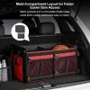 60l multi compartment car trunk organizer heavy duty waterproof foldable storage bin