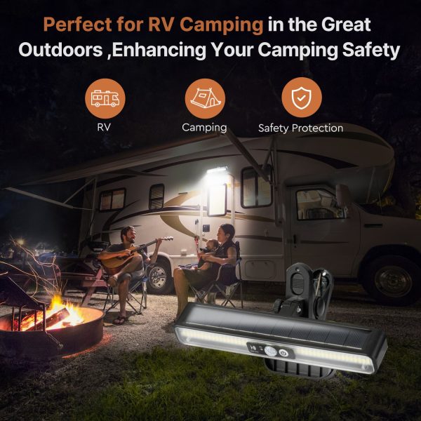 clip on solar motion lights outdoor waterproof security for fence garage camping