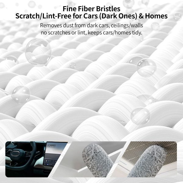 360° scratch free car duster extendable stainless steel pole cleaning tool