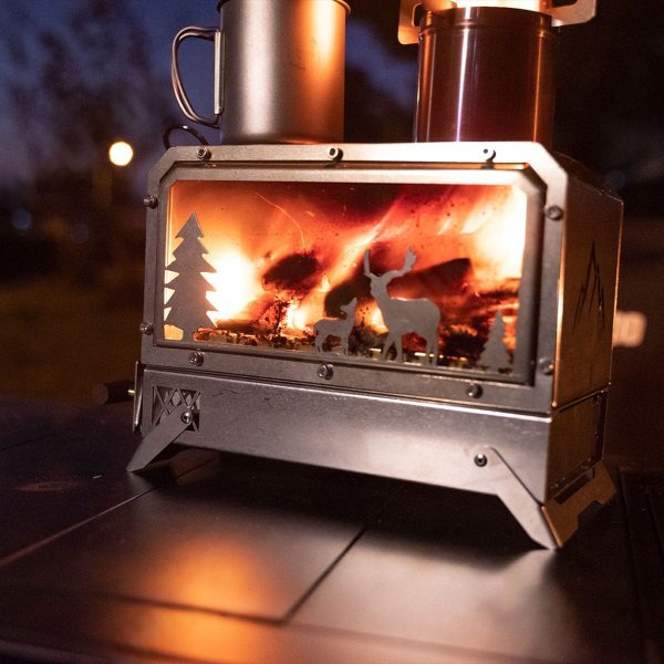 portable camping wood burning stove fast boiling outdoor burner