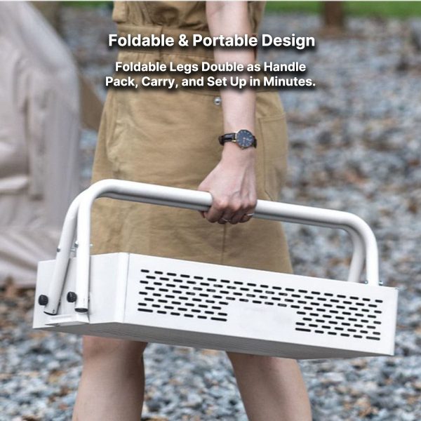 portable smokeless bbq grill foldable 27cm wide for 5+ people
