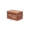 50l collapsible camping storage box with wood lid side opening stackable organizer & outdoor coffee table