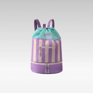 wet dry separated drawstring backpack waterproof gym bag with independent shoe compartment