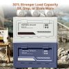 50l collapsible camping storage box with wood lid side opening stackable organizer & outdoor coffee table
