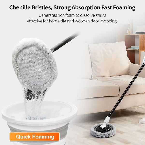 180° rotating car wash mop curved ergonomic handle scratch free microfiber scrubber