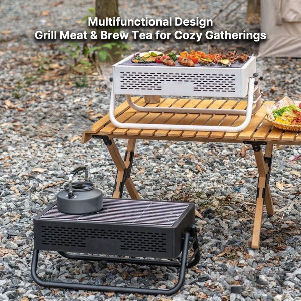 portable smokeless bbq grill foldable 27cm wide for 5+ people