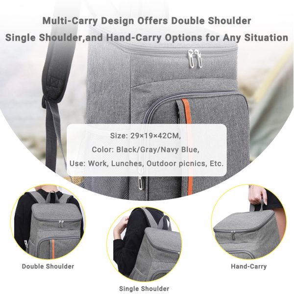30 can insulated leakproof cooler backpack lightweight thermal bag with multi pockets