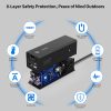 multi port car power inverter 2 ac outlets & 4 usb ports with lcd voltage display