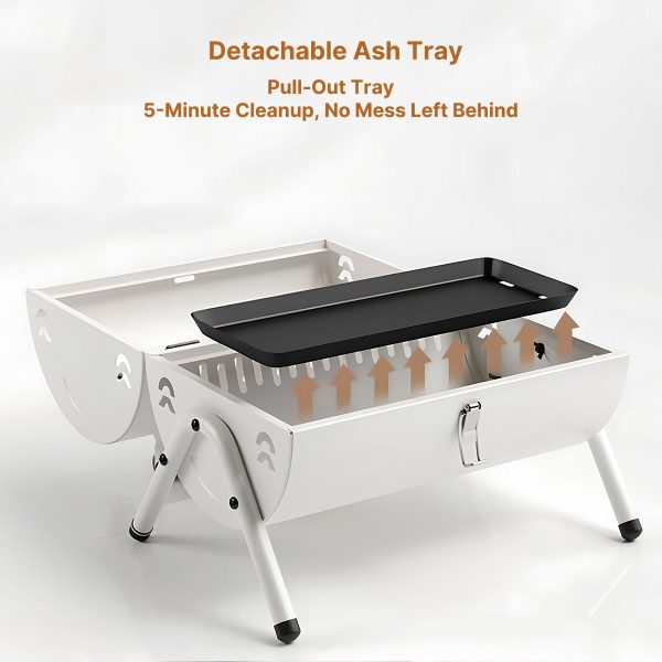 portable table top charcoal grill 3 5 people dual zone roasting for camping & picnics