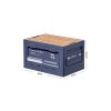 50l collapsible camping storage box with wood lid side opening stackable organizer & outdoor coffee table