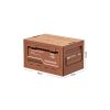50l collapsible camping storage box with wood lid side opening stackable organizer & outdoor coffee table