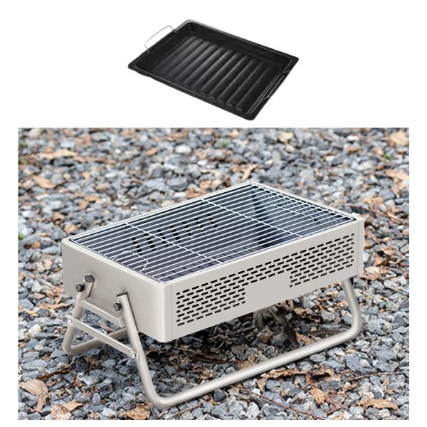 portable smokeless bbq grill foldable 27cm wide for 5+ people