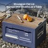 50l collapsible camping storage box with wood lid side opening stackable organizer & outdoor coffee table