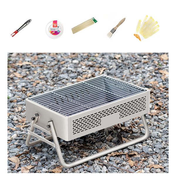 portable smokeless bbq grill foldable 27cm wide for 5+ people