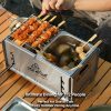 multi function charcoal camp stove dual zone cooking, 3 level heat multi function charcoal camp stove dual zone cooking, 3 level heat