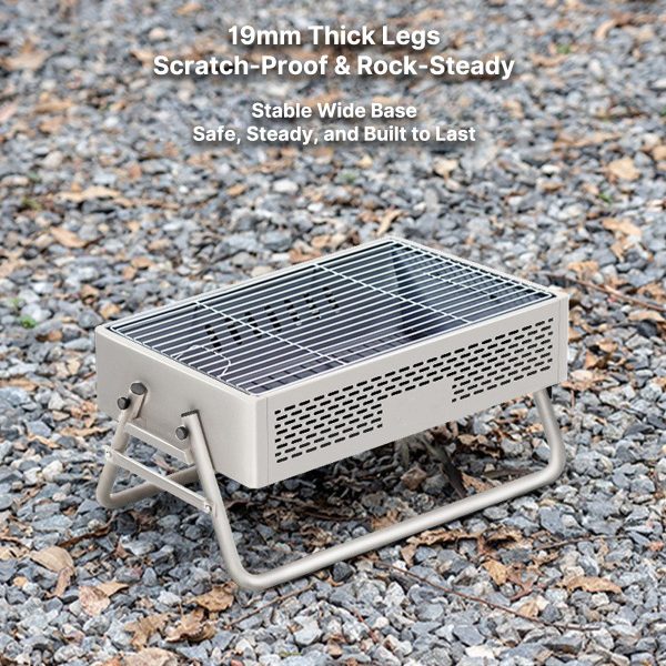 portable smokeless bbq grill foldable 27cm wide for 5+ people