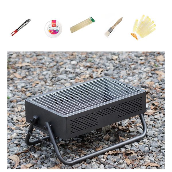portable smokeless bbq grill foldable 27cm wide for 5+ people