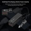 multi port car power inverter 2 ac outlets & 4 usb ports with lcd voltage display