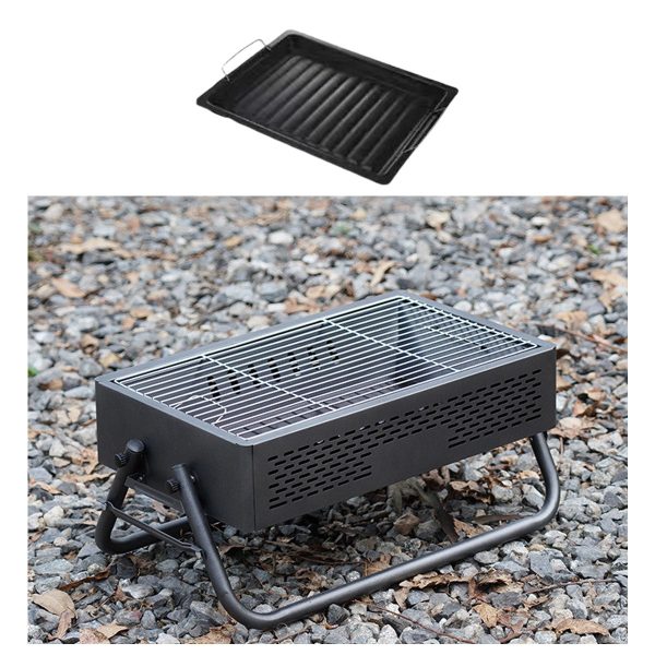 portable smokeless bbq grill foldable 27cm wide for 5+ people
