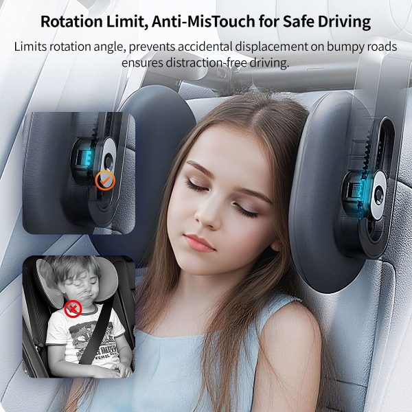 adjustable car headrest neck support universal side sleep pillow with memory foam