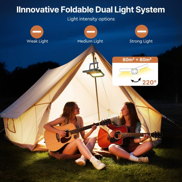 2400 lm solar powered lithium battery flood light rechargeable outdoor atmosphere light