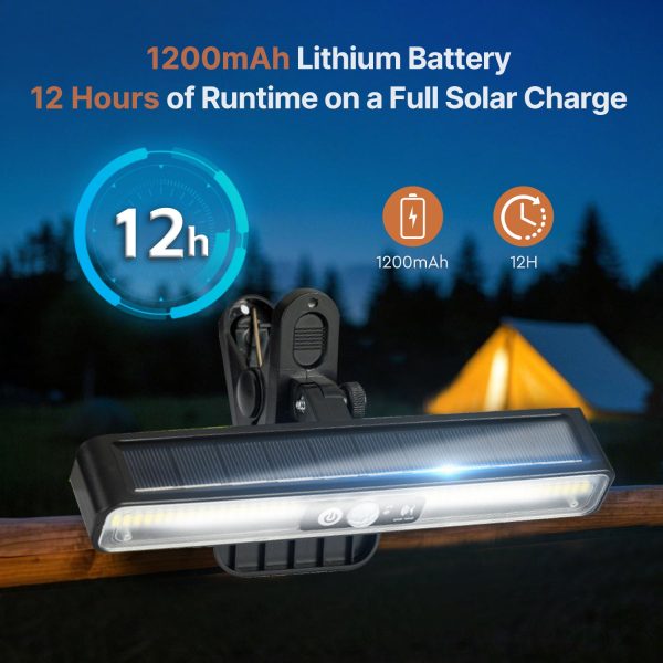 clip on solar motion lights outdoor waterproof security for fence garage camping