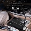 multi port car power inverter 2 ac outlets & 4 usb ports with lcd voltage display