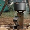 stainless steel portable collapsible camping rocket wood stove wood burning