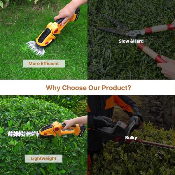 2 in 1 cordless mini electric hedge trimmer handheld rechargeable grass shear & shrub trimmer 2 in 1 cordless mini electric hedge trimmer handheld rechargeable grass shear & shrub trimmer