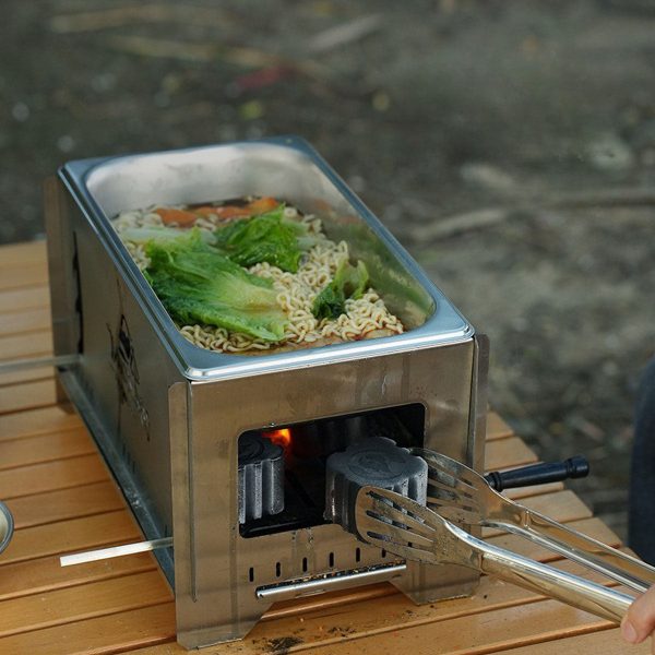 multi function charcoal camp stove dual zone cooking, 3 level heat multi function charcoal camp stove dual zone cooking, 3 level heat