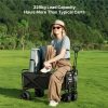 heavy duty collapsible outdoor wagon all terrain folding garden cart with big wheels for camping & beach
