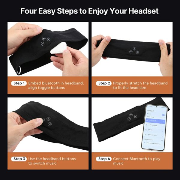 breathable sports headband bluetooth headset ultra thin washable sleep headphones