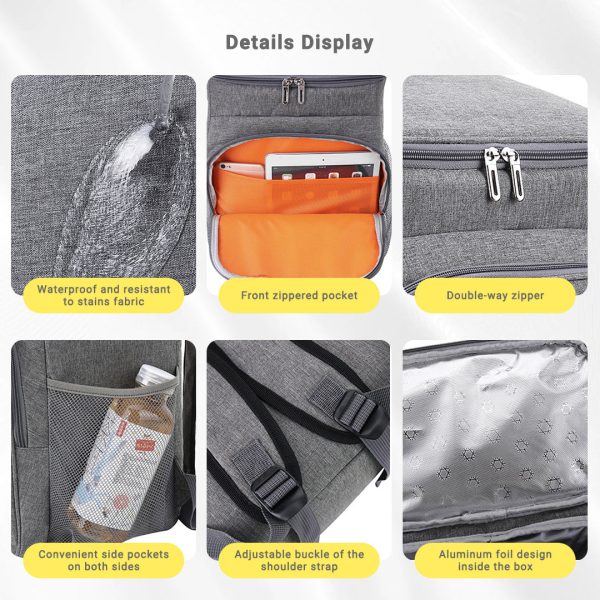 30 can insulated leakproof cooler backpack lightweight thermal bag with multi pockets