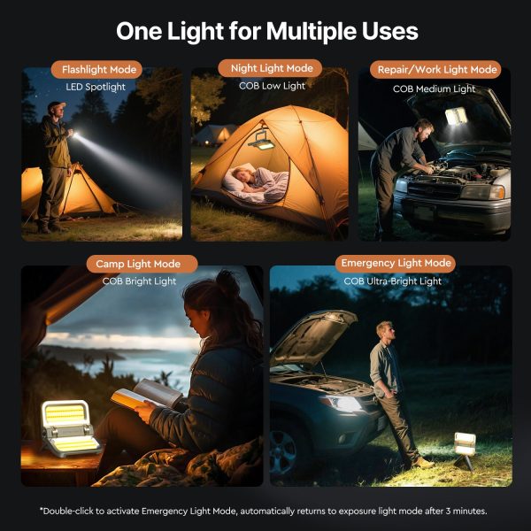 2400 lm solar powered lithium battery flood light rechargeable outdoor atmosphere light