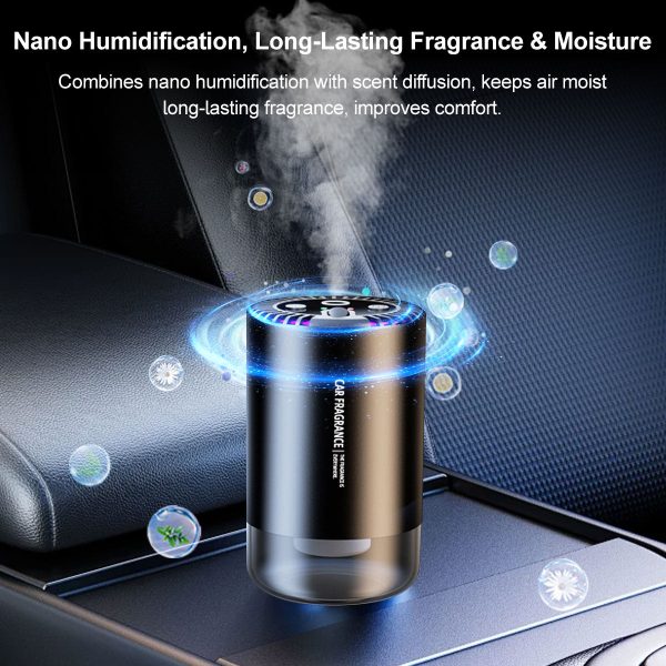 ai smart car aroma diffuser dual nano atomizer with starry sky projection & auto scent control