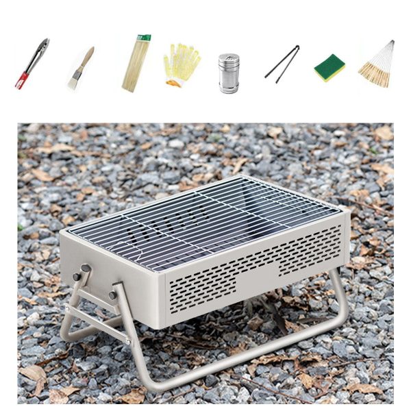 portable smokeless bbq grill foldable 27cm wide for 5+ people