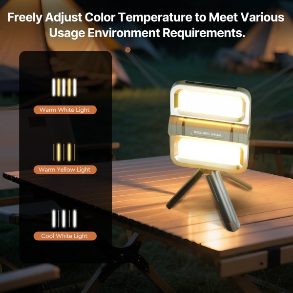 2400 lm solar powered lithium battery flood light rechargeable outdoor atmosphere light