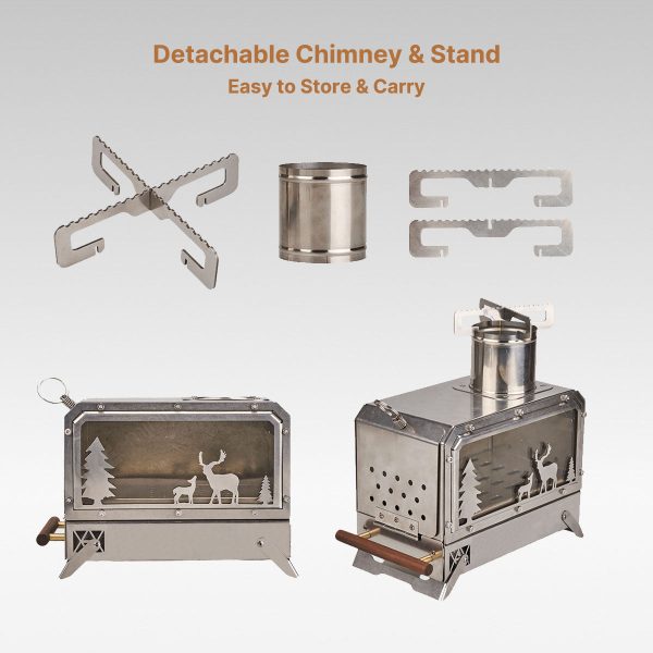 portable camping wood burning stove fast boiling outdoor burner